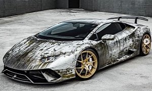 Bruised Lamborghini Huracan Performante Has an Awesome Wrap, Looks So Dirty
