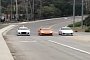 Lamborghini Huracan, Porsche 911 GT3, Audi R8 Do Blitz Street Race in California