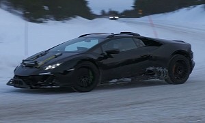 Lamborghini Huracan Sterrato Is a Ballerina in Boots, Shows Tail-Happy Skills in the Snow