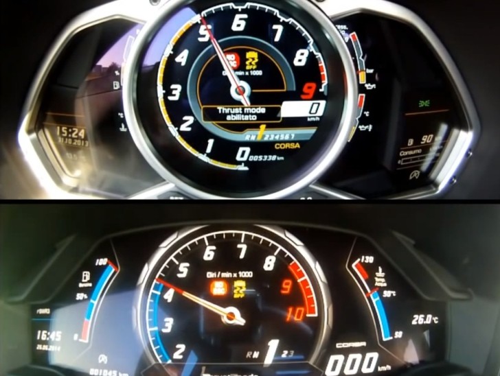 Lamborghini Huracan vs Aventador race