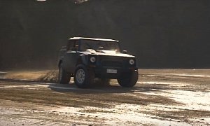 Lamborghini LM002 Drifting in a Quarry Is The Top Gear Drive