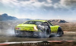 Lamborghini Miura Drifting while on Fire in Extreme Rendering