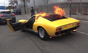Lamborghini Miura Catches Fire in London