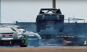 Lamborghini Murcielago, Nissan GT-R and Jeep Race Truck Fight in BattleDrift #2