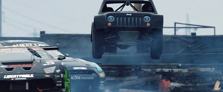 Lamborghini Murcielago, Nissan GT-R, Jeep Race Truck Fight in BattleDrift #2
