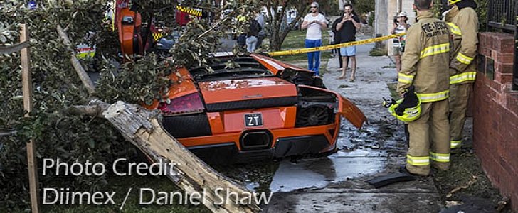 Lamborghini Murcielago crash