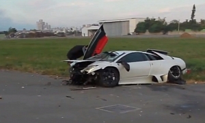 Lamborghini Murcielago Races T-Rex RC Helicopter, Loses and Crashes