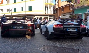 Lamborghini Murcielago SV and Aventador SV V12 Rev Battle Is Pure Eargasm