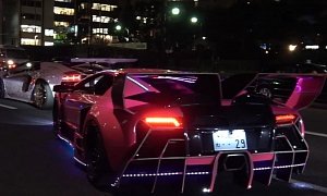 Lamborghini Murcielago with Veneno Body Kit Does Cosplay for Tokyo Halloween Run
