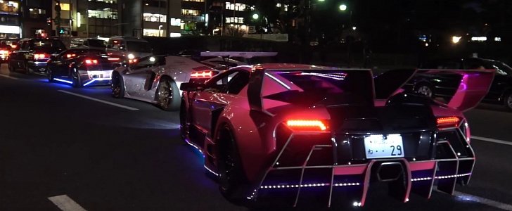 Lamborghini Halloween Run in Tokyo