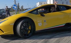 Lamborghini Racing Driver Sarah Bovy Does Delicious Huracan Performante Donuts