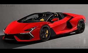 Lamborghini Revuelto Lowers Its Roof To Become a Roadster in Imagination Land