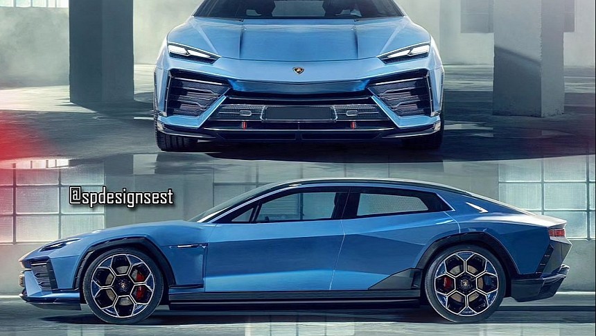 Lamborghini Lanzador liftback sedan rendering by spdesignsest 