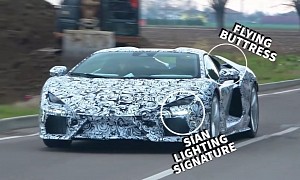 Lamborghini's Most Powerful Production Car Spied With Sian Lighting Signature