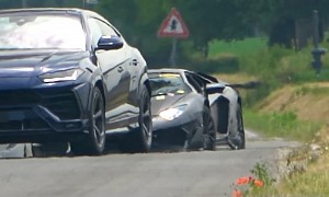 Lamborghini Spied Testing Aventador-Replacing Supercar, High Voltage Stickers Galore