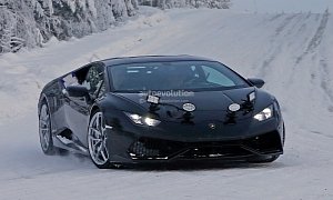 Lamborghini Testing Blacked-Out Huracan in Winter Conditions