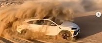 Lamborghini Urus Drifting in UAE Desert Looks Like a Sand Storm