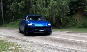 Lamborghini Urus Drifting On Gravel Looks Like a Plus Size Rally Car