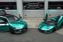 Lamborghini Urus Gets Turquoise Chrome Wrap to Match Aventador S