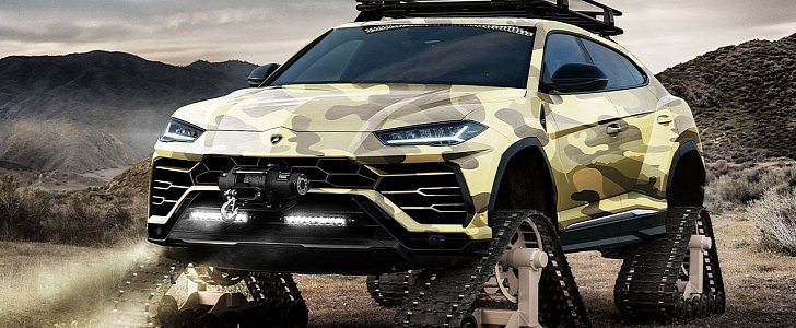 Lamborghini Urus Rendered With Tracks, 6 Wheels, and Crazy Limo Body
