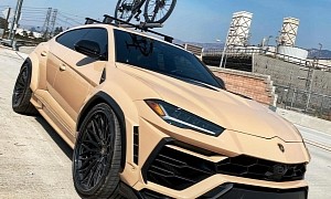 Lamborghini Urus Shows Off Desert Spec With Widebody Kit and Black Wheels