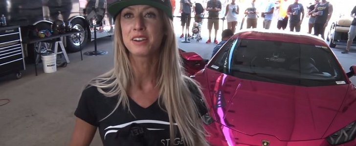 amborghini Wife Sets Female 1/2-Mile Record in Her Pink 1,500 HP Huracan