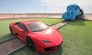 Lamborghini With $100K Inside Survives 10k Bullets, a 100-Foot Drop, and a Train Collision
