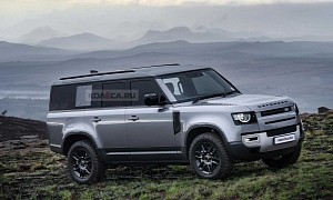 Land Rover Defender 130 Looks Like a Jeep Wagoneer Fighter in Accurate Rendering