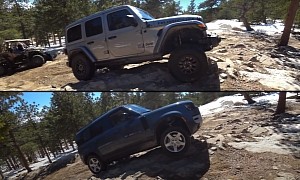 Land Rover Defender and V8 Jeep Wrangler Go Rock-Crawling to Settle Dispute