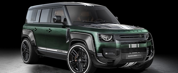 Land Rover Defender "Racing Green" by Carlex Has Carbon Super-Widebody Kit