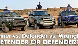 Land Rover Defender Squares Up Against Wrangler and 4Runner On- and Off-Road