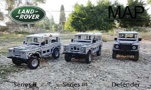 Land Rover Series II, Series III and Defender Made from Lego on Modular Platform