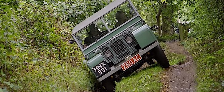 87 year old Dorothy Peters rides in a Land Rover for the first time