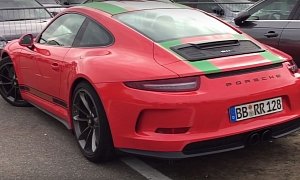 Lava Orange 2017 Porsche 911 R with Green Stripes Is Only For the Open-Minded
