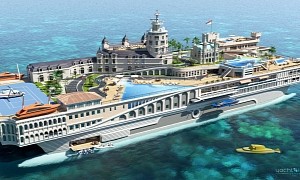 Lavish Super-Yacht Made to Mimic the Streets of Monaco. Includes a Racetrack