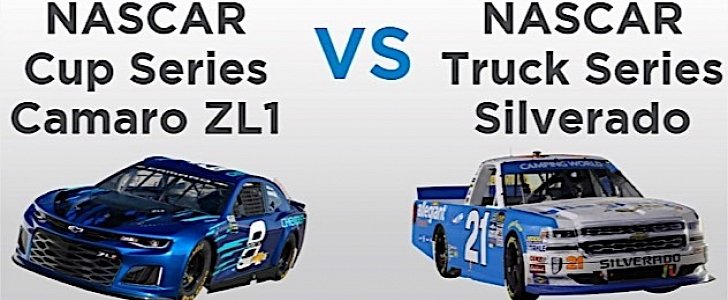 NASCAR Chevy Camaro ZL1 vs. NASCAR Chevy Silverado