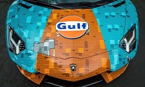 LEGO-Gulf Livery Lamborghini Aventador Looks Like It Just Left Legoland