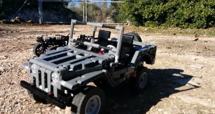 LEGO Jeep Willys with Electric Motor Offroading