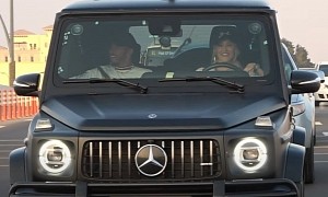 Lewis Hamilton Rides With Supercar Blondie in a G-Wagen Ahead of Abu Dhabi Grand Prix