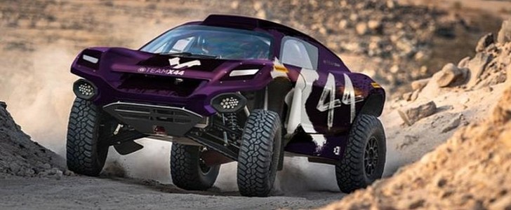 X44 Extreme E electric SUV in purple livery