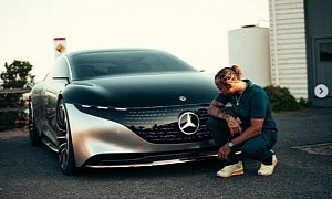 Lewis Hamilton Shows Off His New Electric Mercedes EQS, Is Branded a Hypocrite