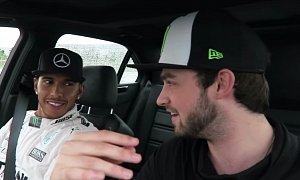 Lewis Hamilton Takes a Gaming YouTuber to the Mercedes World Track – Video