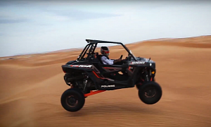 Lewis Hamilton Trades Tarmac for Sand and Goes Dune Buggying in Dubai