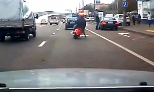 Extremely Silly Scooter Crashes for Nothing