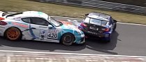 Lexus RC F and Porsche Cayman GT4 Kiss on Nurburgring, The Crash Is Inevitable