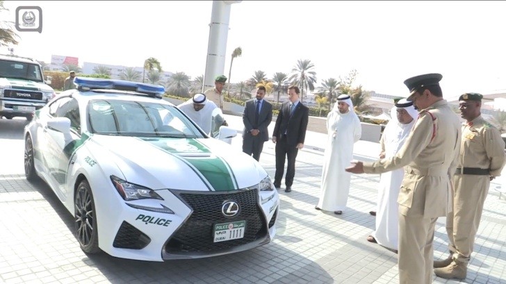 Dubai Police welcoming a Lexus RC F