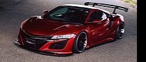 Liberty Walk Shows New Acura NSX Body Kit, and It Has no Fender Flares