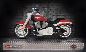 Life-Size LEGO Harley-Davidson Fat Boy Previews New Creator Expert Toy