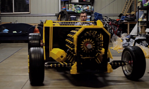 Life Size LEGO Hot Rod Works On Air