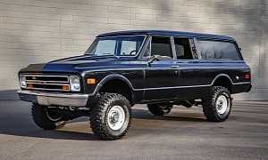 Lifted 1972 Chevy Suburban 4x4 Is Black Panther-Clean Outside, Disastrous Inside